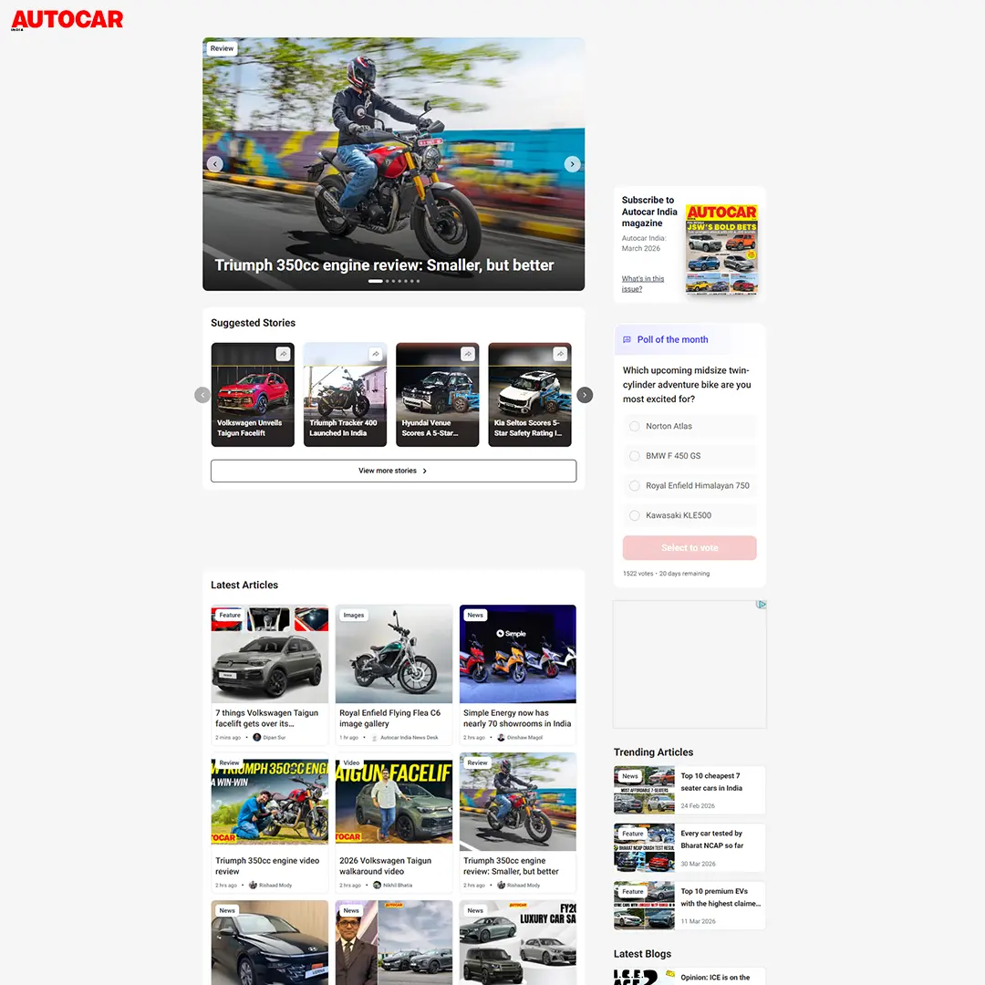Auto Car India Website