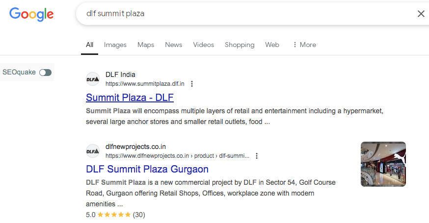 Google Keyword Ranking Screenshot