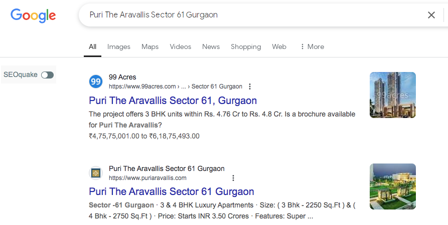 Live Screenshot of Keyword Ranking - Dental Krafts