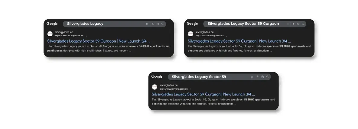 Top Ranking Keywords - Silverglades Legacy