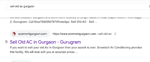 Live Screenshot of Keyword Ranking - Snowtech