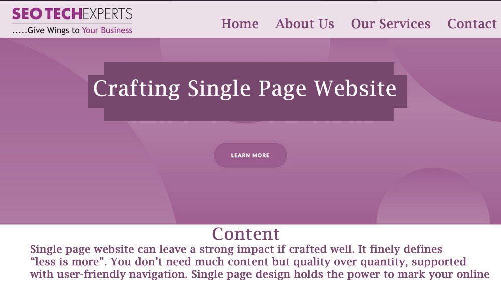 benifits of singlee page website