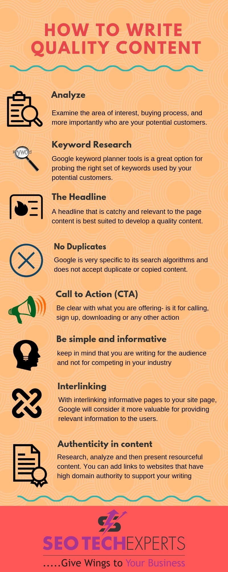 how to write quality content infographics
