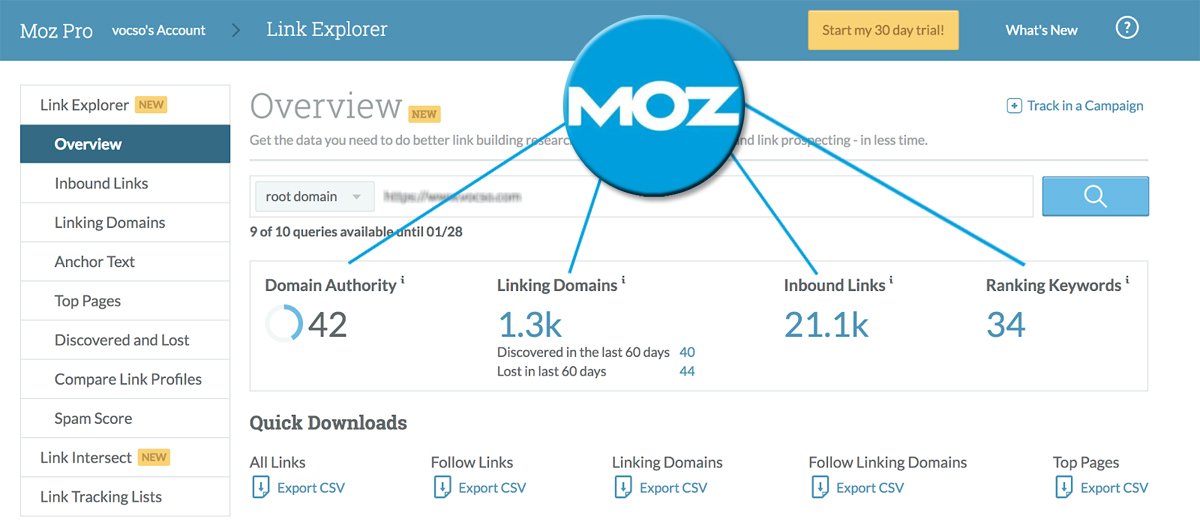Domain Authority by Moz